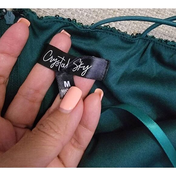 Sequin One Shoulder Mini Dress M - Picture 8 of 10